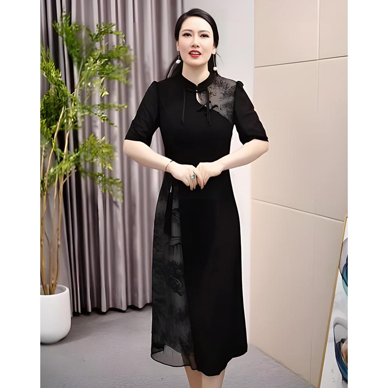 春 コーデ レディース ファッション オシャレ カワイイ シンプル きれいめ ナチュラル 上品カジュアル 婦人服 夏 通気性 快適 リネン ミドル丈 ドレス