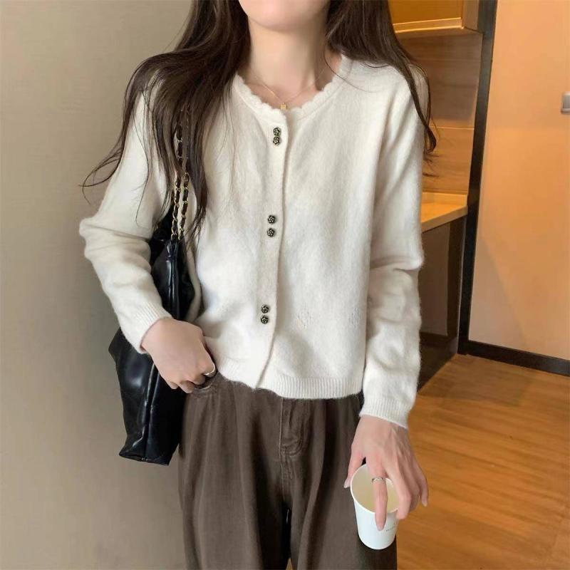 春 コーデ レディース ファッション オシャレ カワイイ シンプル きれいめ ナチュラル 上品カジュアル 婦人服 ラウンド ロング ニット セーター ウールカーディガン アウター カバー