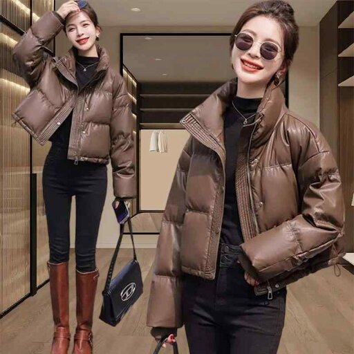 春 コーデ レディース ファッション オシャレ カワイイ シンプル きれいめ ナチュラル 上品カジュアル 婦人服 スタンドカラー PUレザー ジャケット ダウン ジャケット 春 コーデ レディース ファッション オシャレ カワイイ シンプル きれいめ ナチュラル 上品カジュアル 婦人服 スタンドカラー PUレザー ジャケット ダウン ジャケット