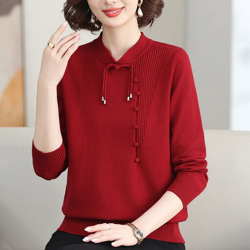 春 コーデ レディース ファッション オシャレ カワイイ シンプル きれいめ ナチュラル 上品カジュアル 婦人服 チャイナドレス カラー プルオーバー 干支 ニット トップス ウール セーター 春 コーデ レディース ファッション オシャレ カワイイ シンプル きれいめ ナチュラル 上品カジュアル 婦人服 チャイナドレス カラー プルオーバー 干支 ニット トップス ウール セーター