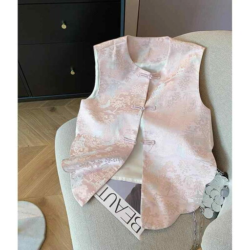 春 コーデ レディース ファッション オシャレ カワイイ シンプル きれいめ ナチュラル 上品カジュアル 婦人服 ボタン付き ベスト ピンク ダブルブレスト ジャカード ジャケット トップス 春 コーデ レディース ファッション オシャレ カワイイ シンプル きれいめ ナチュラル 上品カジュアル 婦人服 ボタン付き ベスト ピンク ダブルブレスト ジャカード ジャケット トップス