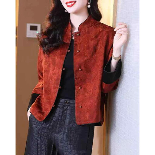 春 コーデ レディース ファッション オシャレ カワイイ シンプル きれいめ ナチュラル 上品カジュアル 婦人服 サテン アジアンテイスト チャイナ スーツ ジャケット スタンドカラー 赤 ドレス 春 コーデ レディース ファッション オシャレ カワイイ シンプル きれいめ ナチュラル 上品カジュアル 婦人服 サテン アジアンテイスト チャイナ スーツ ジャケット スタンドカラー 赤 ドレス