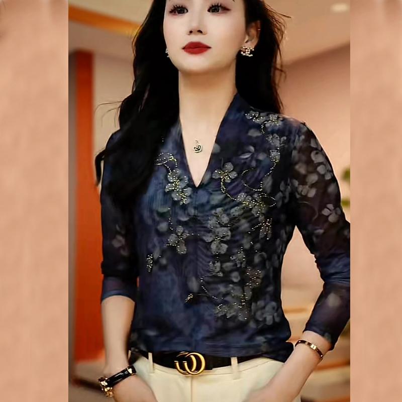 Other - 春 コーデ レディース ファッション オシャレ カワイイ シンプル きれいめ ナチュラル 上品カジュアル 婦人服 ハイエンド Vネック 長袖 Tシャツ スリムフィット レイヤリング トップス