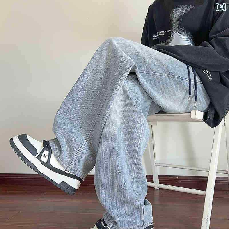 春 コーデ メンズ 用 服 シンプル ファッション オシャレ 大人 かっこいい 紳士服 ストレート ワイド ジーンズ パンツ ブラック 秋 カジュアル 通勤スタイル ね着コーデ ゆったりシルエット 快適フィット 動きい デイリー