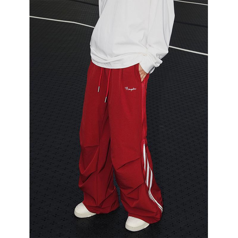 春 コーデ メンズ 用 服 シンプル 大人 紳士服 アメリカン ワイド パンツ ストライプ 速乾 ドレープ 男女共用 スウェットパンツ カジュ..