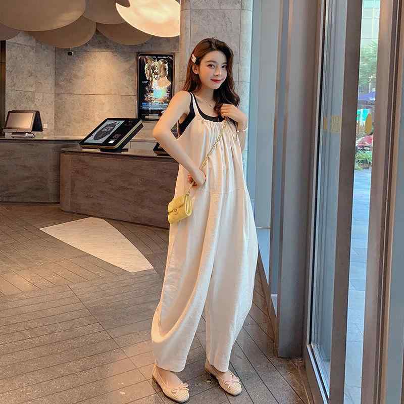 春 コーデ レディース ファッション オシャレ カワイイ シンプル きれいめ ナチュラル 上品カジュアル 婦人服 ゆったり スリム コットン ジャンプ スーツ ズボン