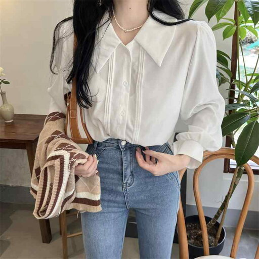 春 コーデ レディース ファッション オシャレ カワイイ シンプル きれいめ ナチュラル 上品カジュアル 婦人服 シフォン インナーシャツ ストップ フレンチ ホワイト ポロカラー 長袖 シャツ 春 コーデ レディース ファッション オシャレ カワイイ シンプル きれいめ ナチュラル 上品カジュアル 婦人服 シフォン インナーシャツ ストップ フレンチ ホワイト ポロカラー 長袖 シャツ