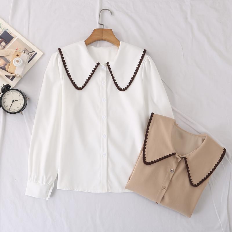 春 コーデ レディース ファッション オシャレ カワイイ シンプル きれいめ ナチュラル 上品カジュアル 婦人服 ハイエンド ドール カラー シャツ 長袖 シック レイヤリング(4.0)