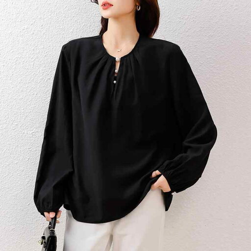 春 コーデ レディース ファッション オシャレ カワイイ シンプル きれいめ ナチュラル 上品カジュアル 婦人服 シャツ ハイエンド パール トップス 春 コーデ レディース ファッション オシャレ カワイイ シンプル きれいめ ナチュラル 上品カジュアル 婦人服 シャツ ハイエンド パール トップス