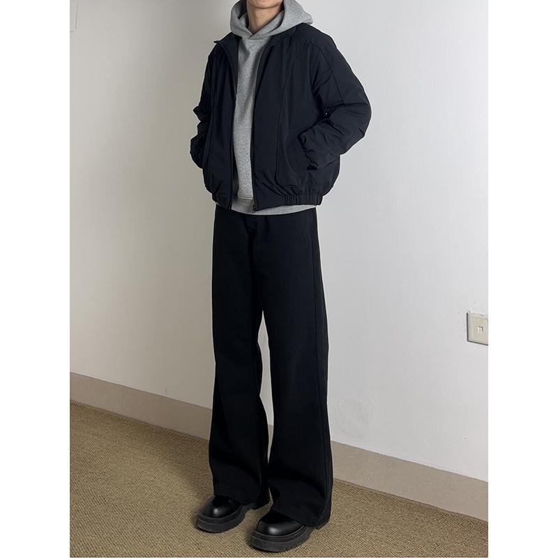 春 コーデ メンズ 用 服 シンプル ファッション オシャレ 大人 かっこいい 紳士服 アメリカン ジーンズ パンツ ハイエンド ブラック カジュアル 通勤スタイル 重ね着コーデ ゆったりシルエット 快適フィット 動きやすい デイリー