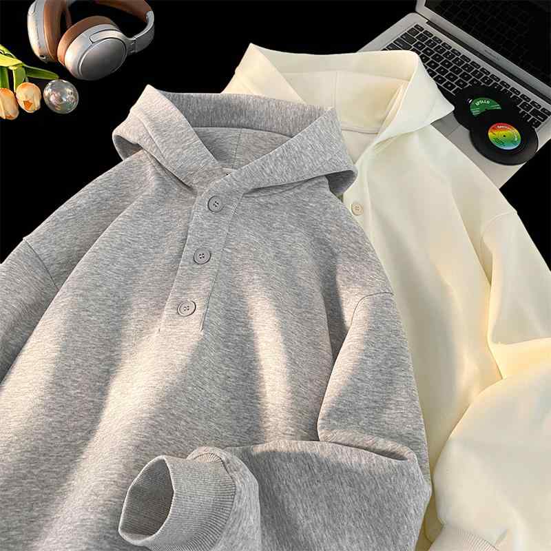 春 コーデ メンズ 用 服 シンプル ファッション オシャレ 大人 かっこいい 紳士服 ゆったり フード付き 快適 ジャケット グレー 春 スウェットシャツ カジュアル 通勤スタイル 重ね着コーデ ゆったりシルエット 軽アウター