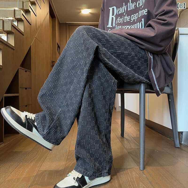 春 コーデ メンズ 用 服 シンプル ファッション オシャレ 大人 紳士服 アメリカン ストレート ワイド ジーンズ パンツ ブルー カジュアル 通勤スタイル 重ね着コーデ ゆったりシルエット 快適フィット 動きやすい デイリー 3