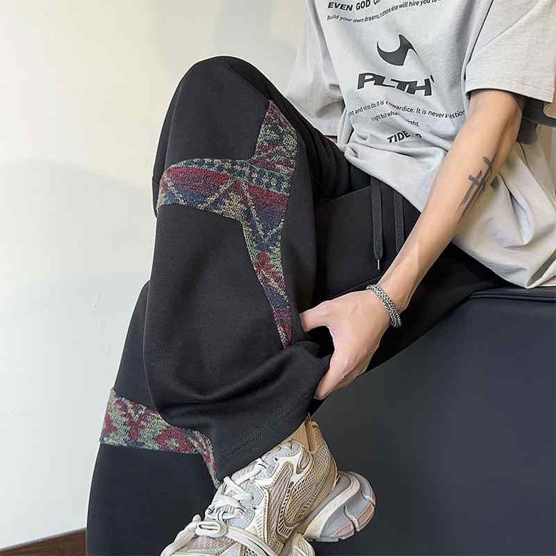 Pants - 春 コーデ メンズ 用 服 シンプル ファッション オシャレ 大人 かっこいい 紳士服 カジュアル ゆったり ストレート ワイド パンツ 春用 カジュアル 通勤スタイル 重ね着コーデ ゆったりシルエット 快適フィット 動きやすい デイリー