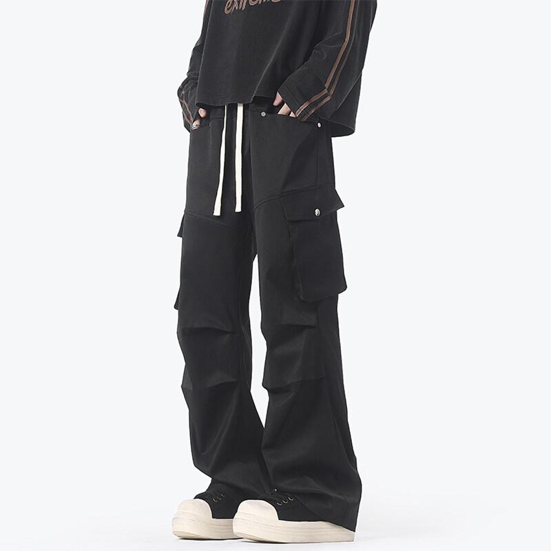 春 コーデ メンズ 用 服 シンプル 大人 紳士服 アメリカン アウトドア カジュアル ストレート パンツ プリーツ ブラック 春 カジュアル 通勤スタイル 重ね着コーデ ゆったりシルエット 快適フィット 動きやすい デイリー