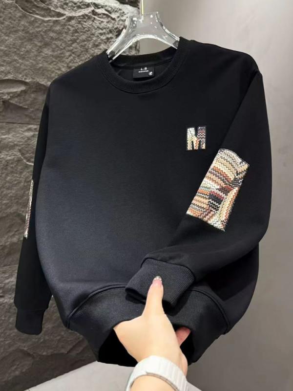 メンズ ファッション 服 男性用 オシャレ シンプル 大人 かっこいい ストリート 秋冬コーデ 長袖 プルオーバー スウェット シャツ アップリケ T シャツ