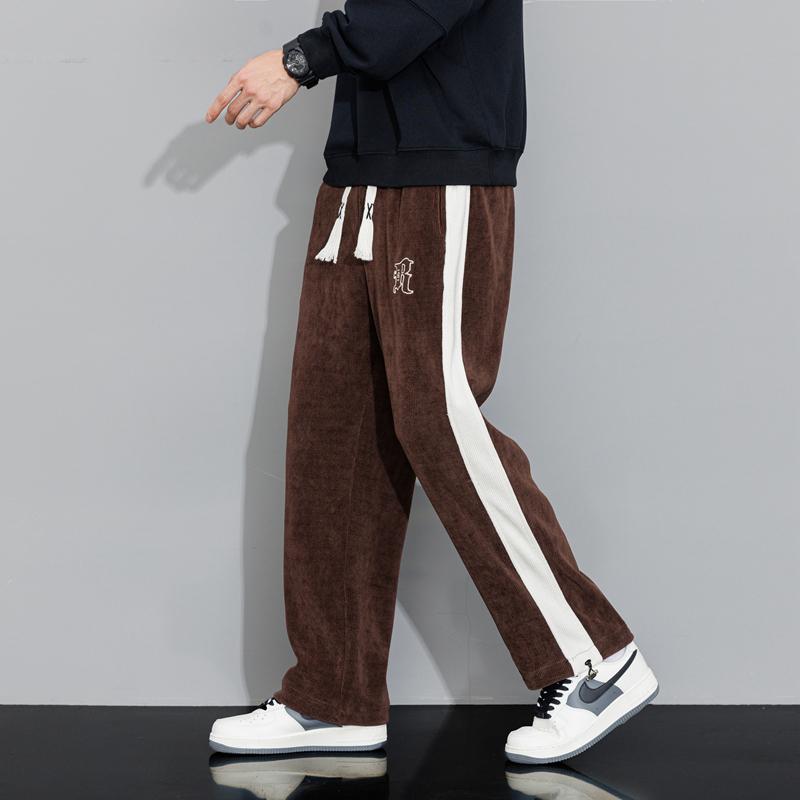 春 コーデ メンズ 用 服 シンプル 大人 紳士服 スポーツ カジュアル ストレート ワイド 春秋 コーデュロイパンツ スウェットパンツ カジュアル 通勤スタイル 重ね着コーデ ゆったりシルエット 快適フィット 動きやすい デイリー
