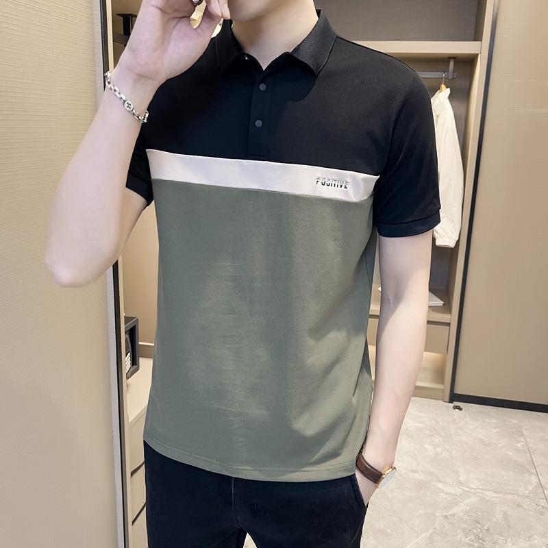 春 コーデ メンズ 用 服 シンプル ファッション オシャレ 大人 かっこいい 紳士服 半袖 通気性 ブラック ポロシャツ カジュアル 通勤スタイル 重ね着コーデ ゆったりシルエット さらっと着 普段使い