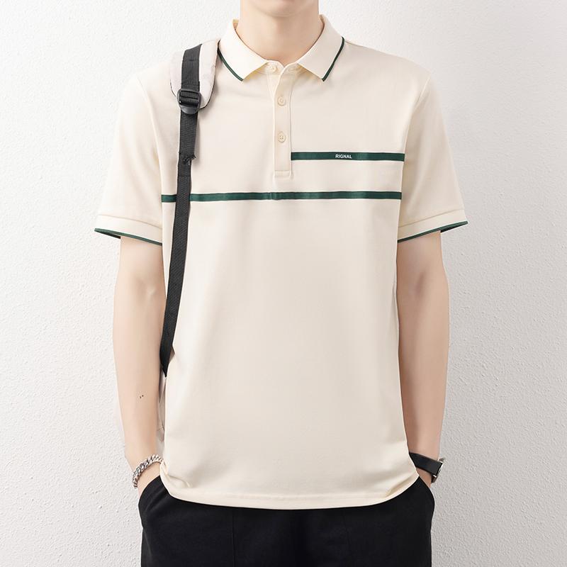 春 コーデ メンズ 用 服 シンプル ファッション オシャレ 大人 かっこいい 紳士服 カジュアル 半袖 コットン トップス 夏 ポロシャツ カジュアル 通勤スタイル 重ね着コーデ ゆったりシルエット さらっと着 普段使い