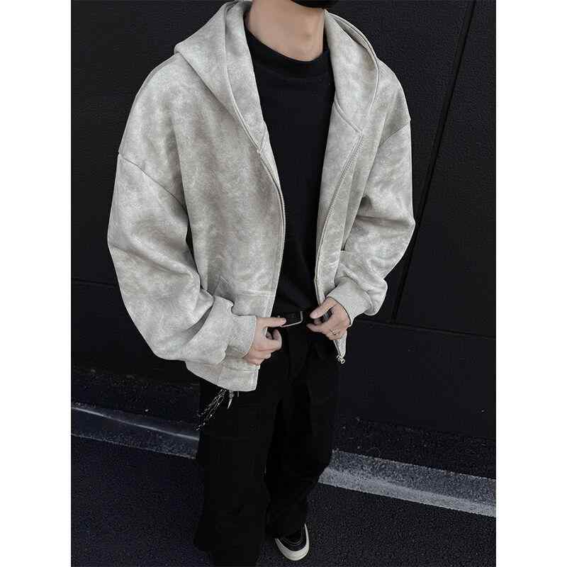 春 コーデ メンズ 用 服 シンプル 大人 紳士服 アメリカン アウトドア ゆったり 長袖 フード付き タイ..