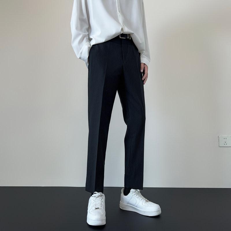 Rakuten - 春 コーデ メンズ 用 服 シンプル ファッション オシャレ 大人 かっこいい 紳士服 カジュアル ストレート パンツ ビジネス 黒非伸縮性 ストレッチ カジュアル 通勤スタイル 重ね着コーデ ゆったりシルエット 快適フィット 動きやすい デイリー