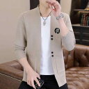 春 コーデ メンズ 用 服 シンプル ファッション オシャレ 大人 紳士服 カジュアル ウール ジャケット カーディガン アウター セーター スリムフィット 春秋 カジュアル 通勤スタイル 重ね着コーデ ゆったりシルエット 軽アウター
