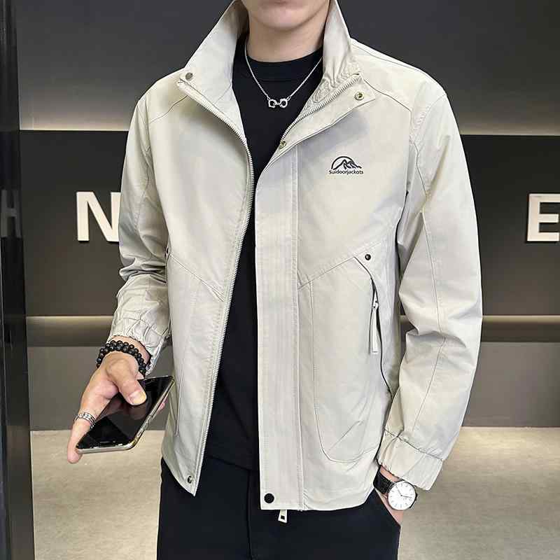 Jumper, Blouson - 春 コーデ メンズ 用 服 シンプル ファッション オシャレ 大人 かっこいい 紳士服 カジュアル スタンドカラー ジャケット コート 秋 カジュアル 通勤スタイル 重ね着コーデ ゆったりシルエット 軽アウター