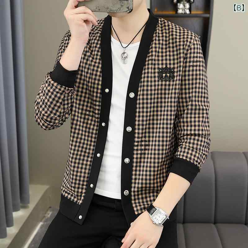 春 コーデ メンズ 用 服 シンプル ファッション オシャレ 大人 かっこいい 紳士服 カジュアル Vネック ジャケット カーディガン ハイエンド 春秋 秋服 カジュアル 通勤スタイル 重ね着コーデ ゆったりシルエット 軽アウター