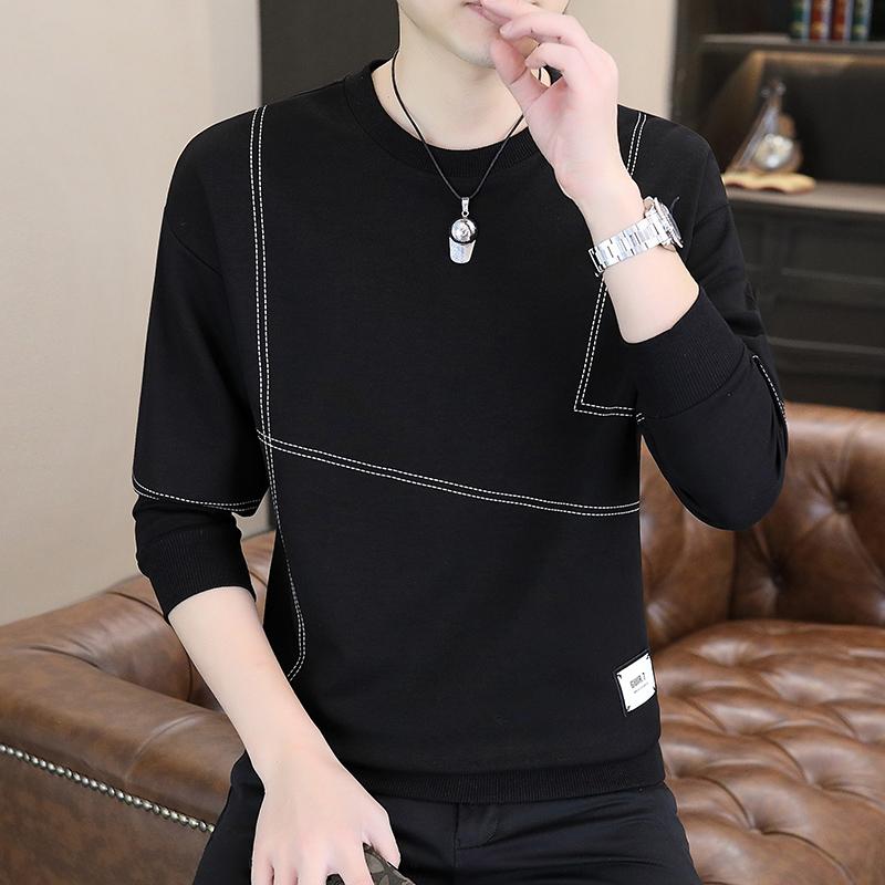 春 コーデ メンズ 用 服 シンプル 大人 紳士服 カジュアル 長袖 シャツ ラウンドネック ストライプ スリムフィット スウェットシャツ カジュアル 通勤スタイル 重ね着コーデ ゆったりシルエット さらっと着 普段使い