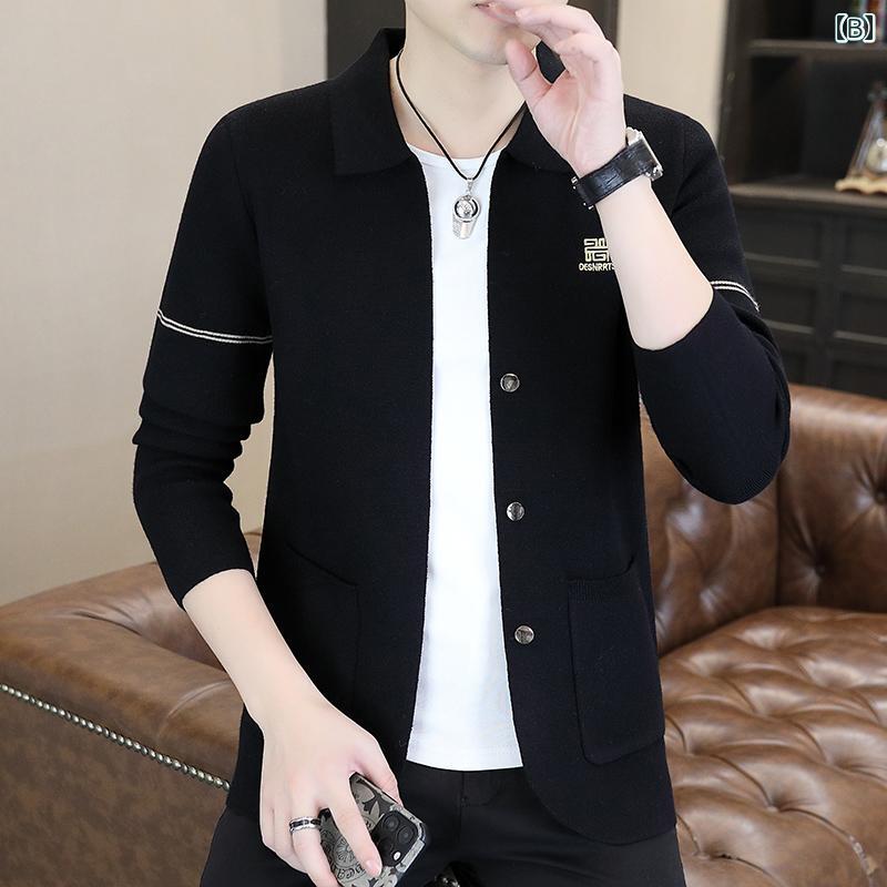 春 コーデ メンズ 用 服 シンプル ファッション オシャレ 大人 かっこいい 紳士服 ニット カーディガン コート セーター スリムフィット ジャケット用 カジュアル 通勤スタイル 重ね着コーデ ゆったりシルエット 軽アウター