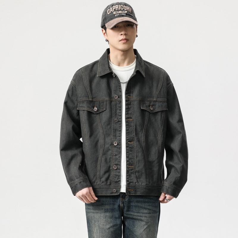 乐天商城 - 春 コーデ メンズ 用 服 シンプル ファッション オシャレ 大人 かっこいい 紳士服 アメリカン ストリート ゆったり デニムジャケット カジュアル 通勤スタイル 重ね着コーデ ゆったりシルエット 軽アウター