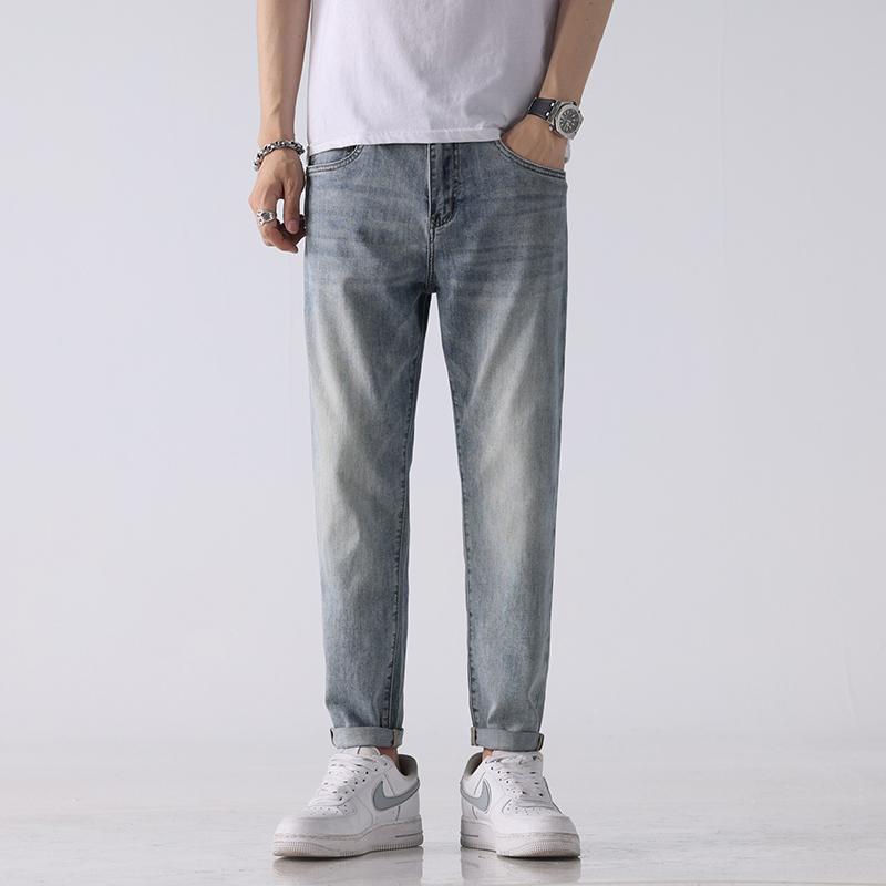 Pants - 春 コーデ メンズ 用 服 シンプル ファッション オシャレ 大人 紳士服 カジュアル ストレート スリム ジーンズ パンツ 伸縮性 ストレッチ カジュアル 通勤スタイル 重ね着コーデ ゆったりシルエット 快適フィット 動きやすい デイリー