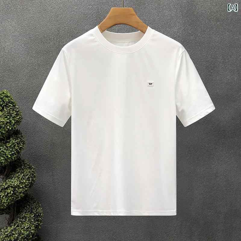 春 コーデ メンズ 用 服 シンプル ファッション オシャレ 大人 かっこいい 紳士服 カジュアル 半袖 シャツ ラウンドネック 白 夏 カジュアル 通勤スタイル 重ね着コーデ ゆったりシルエット さらっと着 普段使い