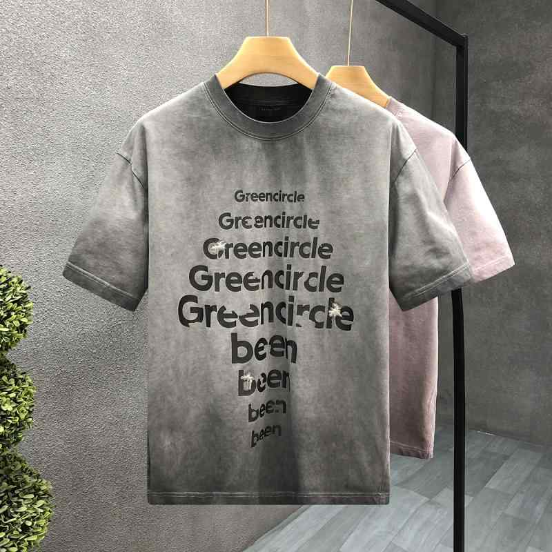 春 コーデ メンズ 用 服 シンプル ファッション オシャレ 大人 紳士服 アメリカン カジュアル ゆったり 半袖 シャツ ラウンドネック ダメージ 夏 カジュアル 通勤スタイル 重ね着コーデ ゆったりシルエット さらっと着 普段使い(4)