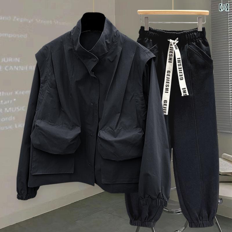 春 コーデ メンズ 用 服 シンプル ファッション オシャレ 大人 かっこいい 紳士服 ポケット スタンドカラー ジャケット カーディガン 秋 ウィンドブレーカージャケット カジュアル 通勤スタイル 重ね着コーデ ゆったりシルエット 軽アウター