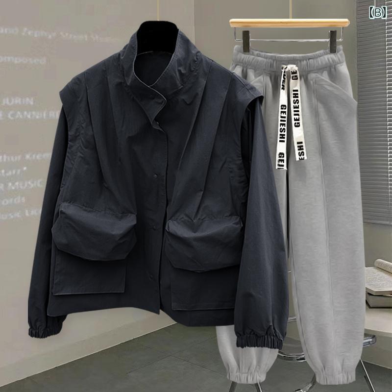 春 コーデ メンズ 用 服 シンプル ファッション オシャレ 大人 かっこいい 紳士服 ポケット スタンドカラー ジャケット カーディガン 秋 ウィンドブレーカージャケット カジュアル 通勤スタイル 重ね着コーデ ゆったりシルエット 軽アウター