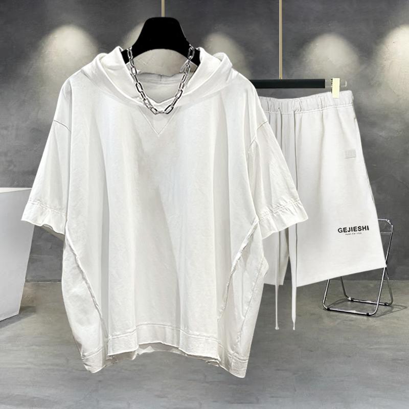 乐天商城 - 春 コーデ メンズ 用 服 シンプル ファッション オシャレ 大人 かっこいい 紳士服 カジュアル 半袖 フード付き シャツ 夏 カジュアル 通勤スタイル 重ね着コーデ ゆったりシルエット さらっと着 普段使い