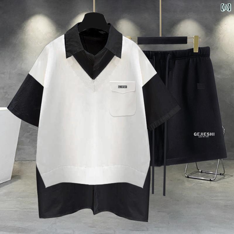 春 コーデ メンズ 用 服 シンプル ファッション オシャレ 大人 かっこいい 紳士服 カジュアル ストレート パンツ 夏 カジュアル 通勤スタイル 重ね着コーデ ゆったりシルエット 快適フィット 動きやすい デイリー