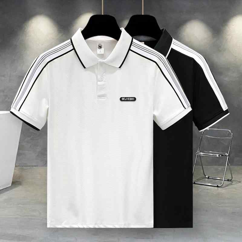 春 コーデ メンズ 用 服 シンプル ファッション オシャレ 大人 かっこいい 紳士服 半袖 ストライプ ハイエンド 夏 ポロシャツ カジュアル 通勤スタイル 重ね着コーデ ゆったりシルエット さらっと着 普段使い