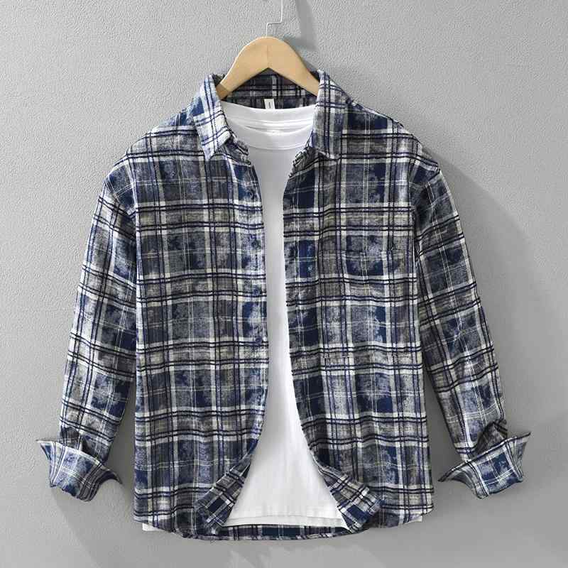 Other Apparel - 春 コーデ メンズ 用 服 シンプル ファッション オシャレ 大人 かっこいい 紳士服 カジュアル 長袖 快適 チェック 綿 シャツ ジャケット 通勤 秋 カジュアル 通勤スタイル 重ね着コーデ ゆったりシルエット 軽アウター