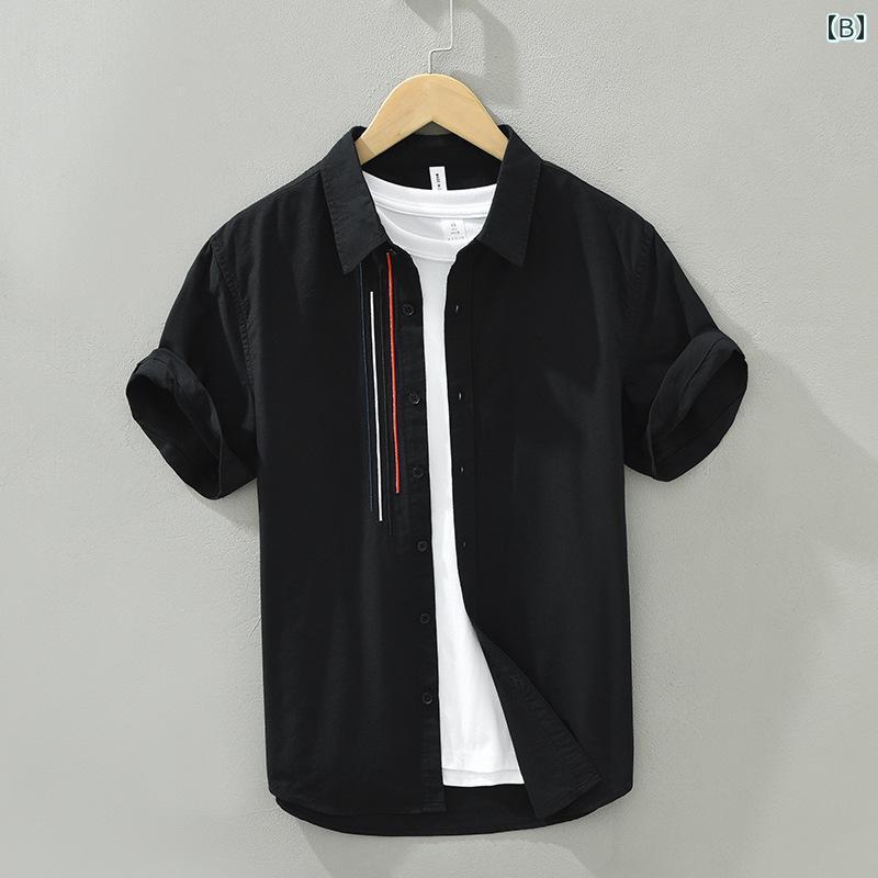 春 コーデ メンズ 用 服 シンプル ファッション オシャレ 大人 かっこいい 紳士服 カジュアル 半袖 コットン シャツ 夏 カジュアル 通勤スタイル 重ね着コーデ ゆったりシルエット さらっと着 普段使い