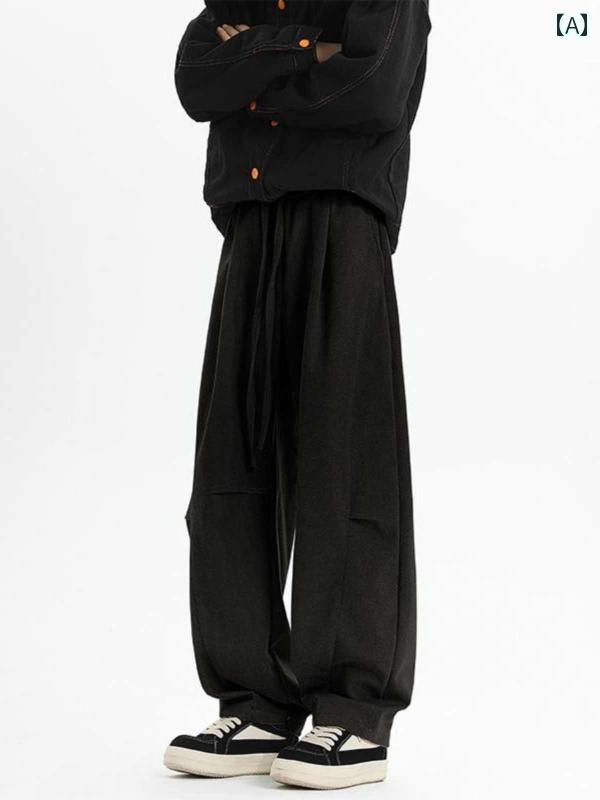 春 コーデ メンズ 用 服 シンプル ファッション 大人 紳士服 アメリカン ストリート スポーツ カジュアル ゆったり ストレート パンツ カジュアル 通勤スタイル 重ね着コーデ ゆったりシルエット 快適フィット 動きやすい デイリー