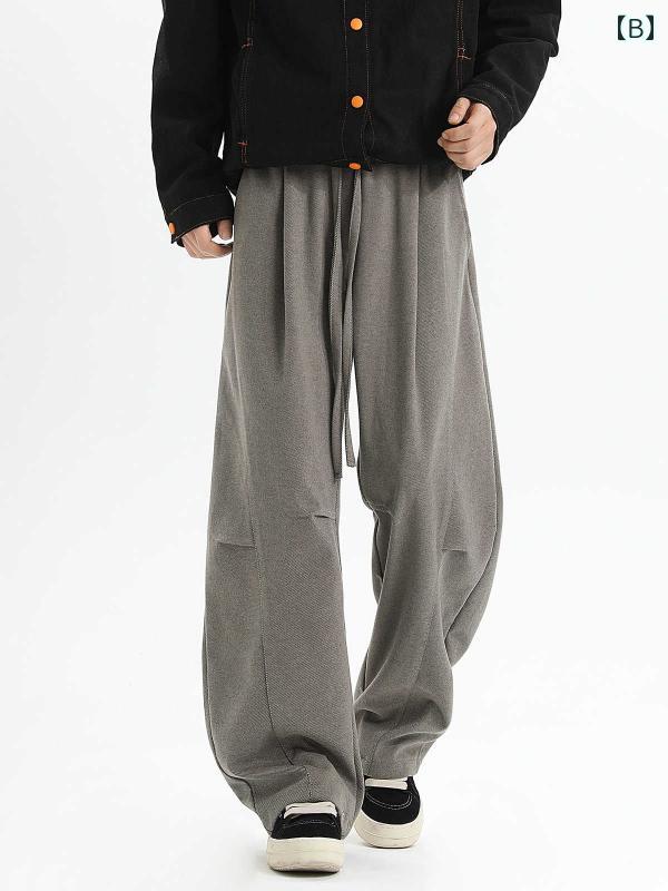 春 コーデ メンズ 用 服 シンプル ファッション 大人 紳士服 アメリカン ストリート スポーツ カジュアル ゆったり ストレート パンツ カジュアル 通勤スタイル 重ね着コーデ ゆったりシルエット 快適フィット 動きやすい デイリー