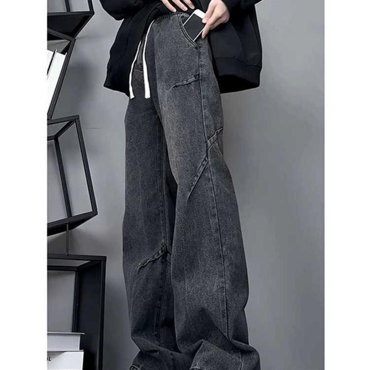 Spring Outfits, Men's Clothes, Adult Men's Clothes, American Street, Straight, Wide, Flare Jeans, Workwear, Pleated, Spring and Fall, Casual, Commuter Style, Layered Outfits, Relaxed Silhouettes, Comfortable Fit, Easy to Move, Daily