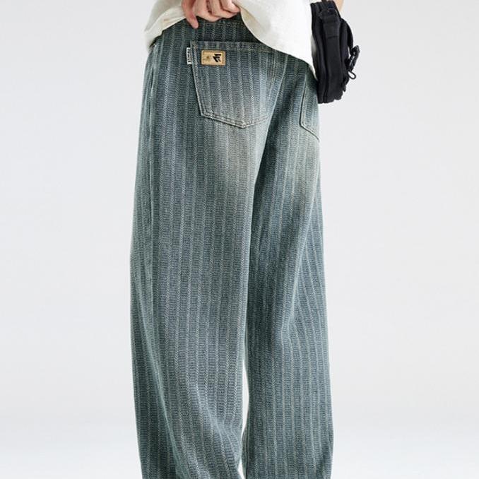 Pants - 春 コーデ メンズ 用 服 シンプル ファッション 大人 紳士服 アメリカン ストレート スリム ワイド ジーンズ パンツ ユニセックス 秋 カジュアル 通勤スタイル 重ね着コーデ ゆったりシルエット 快適フィット 動きやすい デイリー