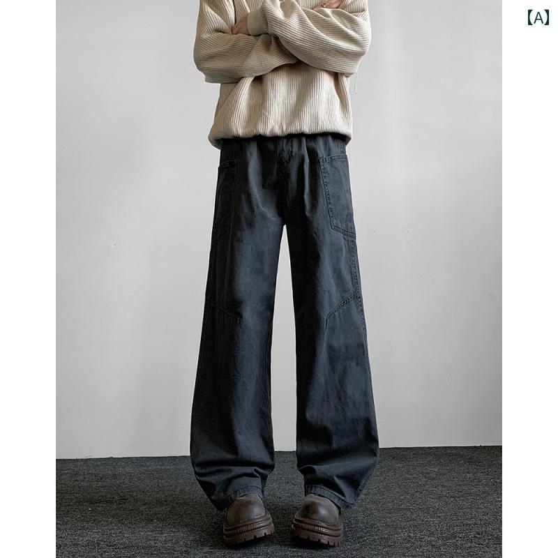 春 コーデ メンズ 用 服 シンプル ファッション オシャレ 大人 かっこいい 紳士服 アメリカン ストリート カジュアル ストレート パンツ カジュアル 通勤スタイル 重ね着コーデ ゆったりシルエット 快適フィット 動きやすい デイリー