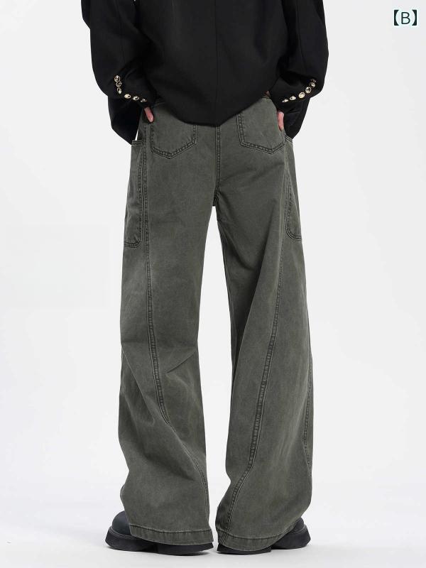 春 コーデ メンズ 用 服 シンプル ファッション オシャレ 大人 かっこいい 紳士服 アメリカン ストリート カジュアル ストレート パンツ カジュアル 通勤スタイル 重ね着コーデ ゆったりシルエット 快適フィット 動きやすい デイリー