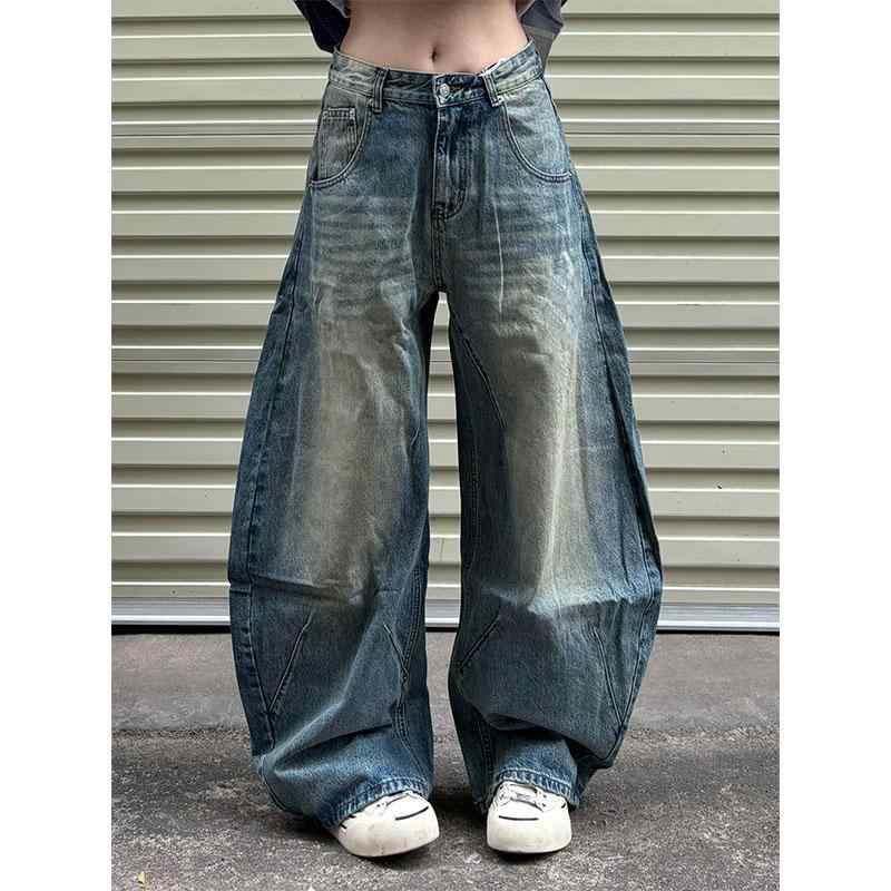 Pants - 春 コーデ メンズ 用 服 シンプル ファッション 大人 紳士服 アメリカン ストリート ストレート ワイド ジーンズ パンツ ユニセックス カジュアル 通勤スタイル 重ね着コーデ ゆったりシルエット 快適フィット 動きやすい デイリー