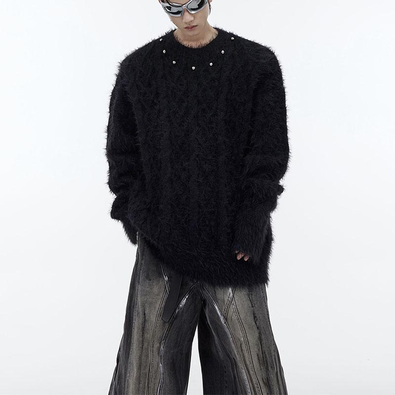 毛衣 - 春 コーデ メンズ 用 服 シンプル ファッション オシャレ 大人 かっこいい 紳士服 ストリート ニット セーター 無地 春 カジュアル 通勤スタイル 重ね着コーデ ゆったりシルエット 着 デイリーウェア 街歩きスタイル