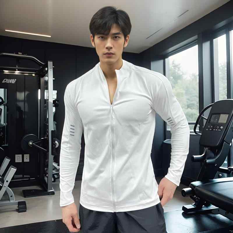 春 コーデ メンズ 用 服 シンプル ファッション 大人 紳士服 スポーツ 長袖 スタンドカラー シャツ 伸縮性 ストレッチ ランニング ジッパー スリムフィット 秋 カジュアル 通勤スタイル 重ね着コーデ ゆったりシルエット さらっと着 普段使い
