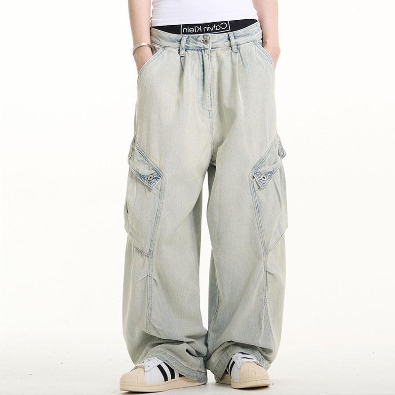 春 コーデ メンズ 用 服 大人 紳士服 アメリカン ストリート カジュアル ワイド ポケット ジーンズ パンツ ヴィンテージ ワークウェア カジュアル 通勤スタイル 重ね着コーデ ゆったりシルエット 快適フィット 動きやすい デイリー